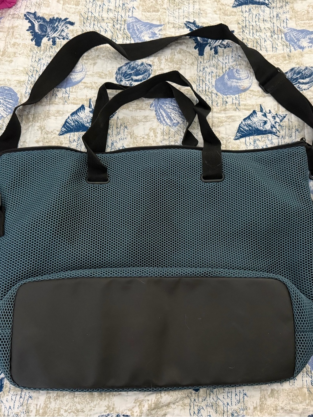 Blue Black Mesh Under Armor Tote Bag with Shoulder Strap